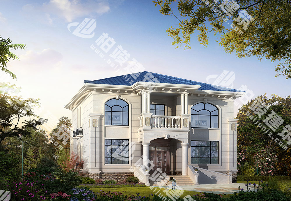 農(nóng)村自建房設(shè)計(jì)圖，二層簡歐風(fēng)格，帶堂屋、神龕位、坡道，設(shè)計(jì)極富細(xì)節(jié)