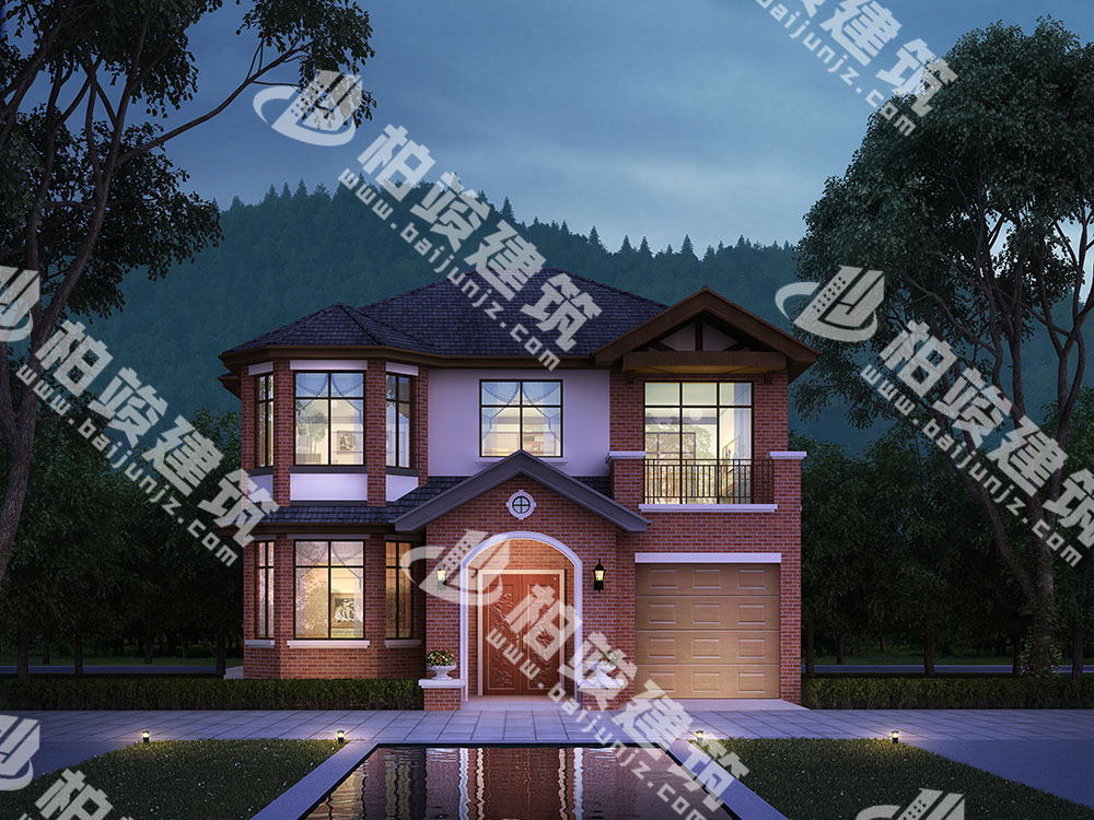 農(nóng)村二層別墅設(shè)計(jì)，美式田園風(fēng)情，帶車庫、烤火房