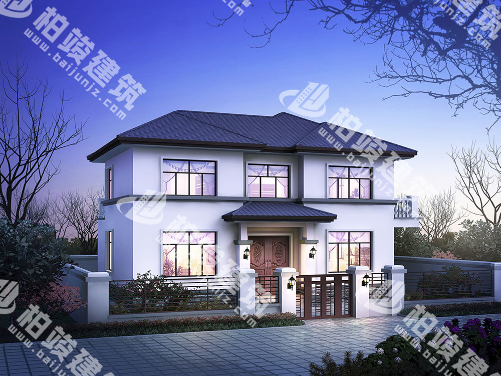 二層現(xiàn)代風(fēng)格自建房設(shè)計(jì)圖，框架結(jié)構(gòu)，大氣設(shè)計(jì)