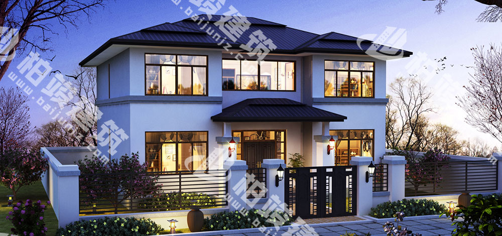 農(nóng)村二層樓房設(shè)計，客廳餐廳雙挑空，內(nèi)部6室