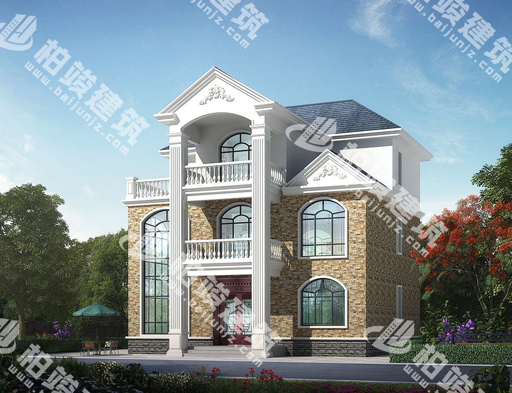 農(nóng)村三層別墅設(shè)計圖紙，英式優(yōu)雅外觀，內(nèi)部8室，配置齊全