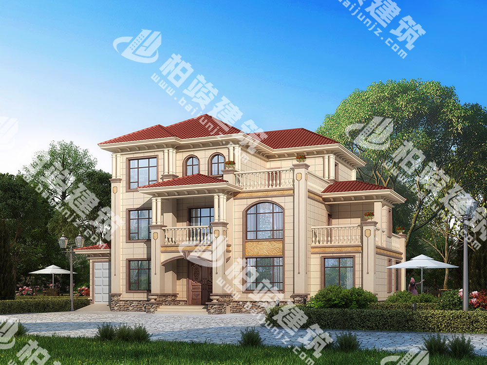 農(nóng)村三層簡歐風(fēng)格自建房設(shè)計圖，占地218㎡，外觀典雅溫馨，內(nèi)部配置很全