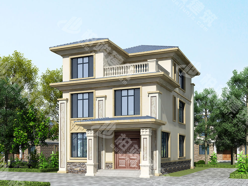 鄉(xiāng)村小別墅圖紙，三層簡(jiǎn)歐風(fēng)格，設(shè)計(jì)簡(jiǎn)單，布局緊湊，實(shí)用上選