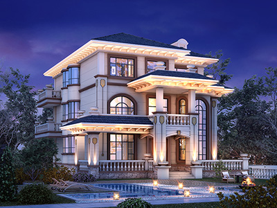 農(nóng)村配電梯房建筑圖紙，三層中式豪奢，定格優(yōu)雅藝墅生活