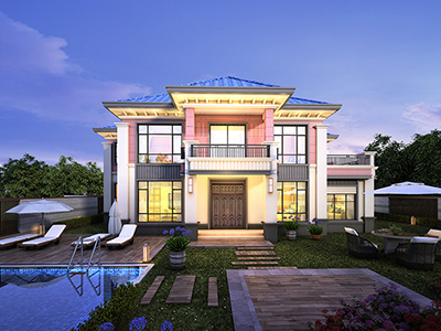 農(nóng)村小別墅設(shè)計圖，寧靜自然，時尚雅居