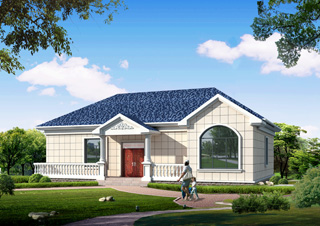 全村的房子中有一道靚麗的風(fēng)景線，淡藍色的屋頂實在賞心悅目！