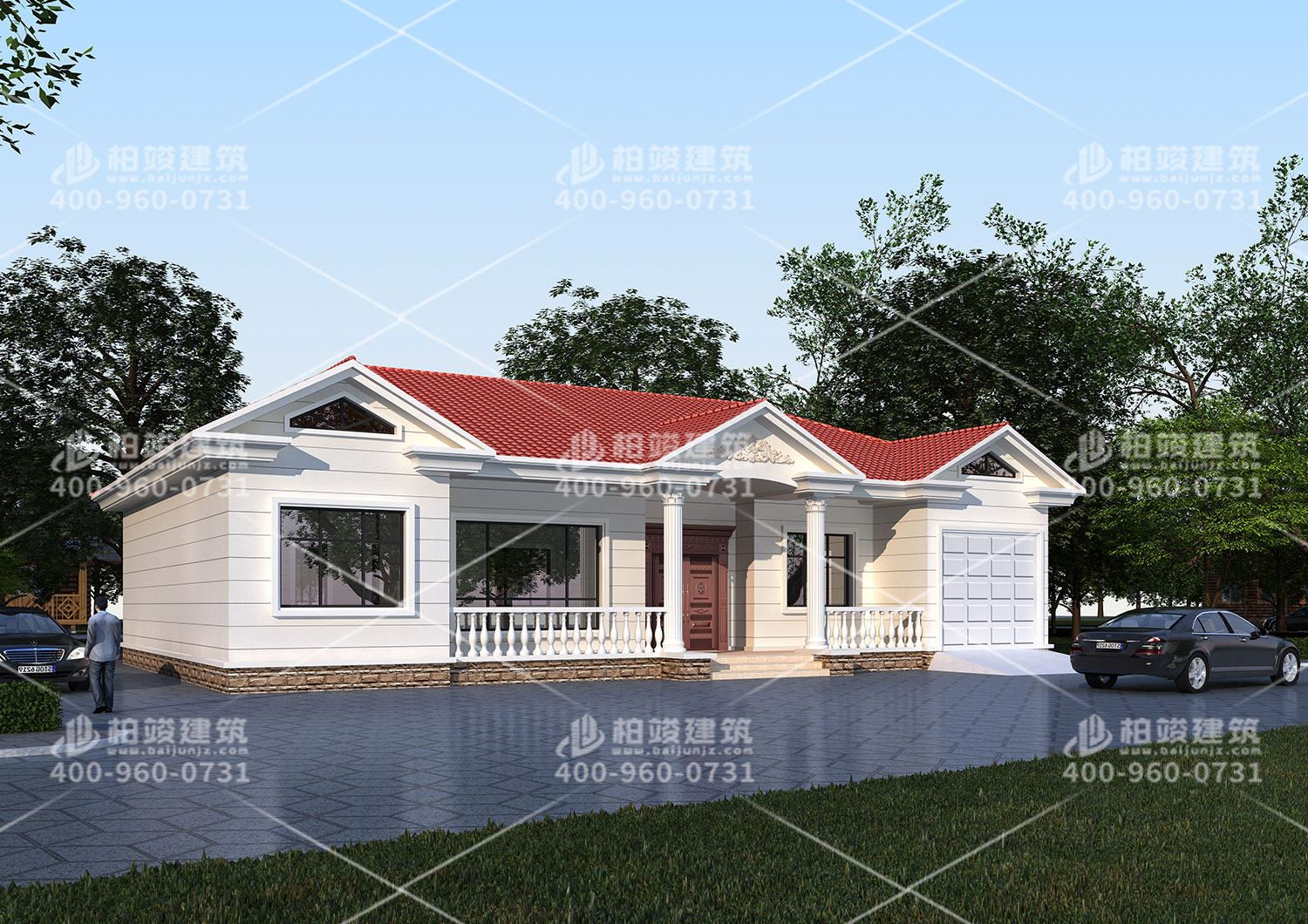 常德張女士定制一層精美別墅一套，紅紅火火的別墅。