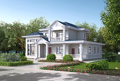 兩層別墅的設(shè)計(jì)圖紙，外形美觀，內(nèi)部功能齊全