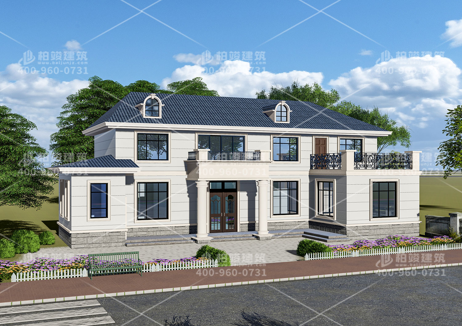 二層小別墅設計，最合適居家的大小。