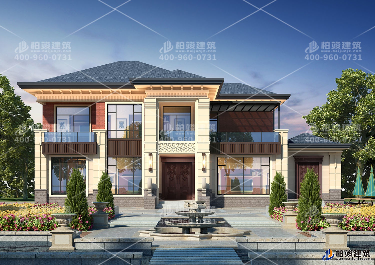 二層大空間別墅設(shè)計(jì)，帶大露臺(tái)大氣時(shí)尚。