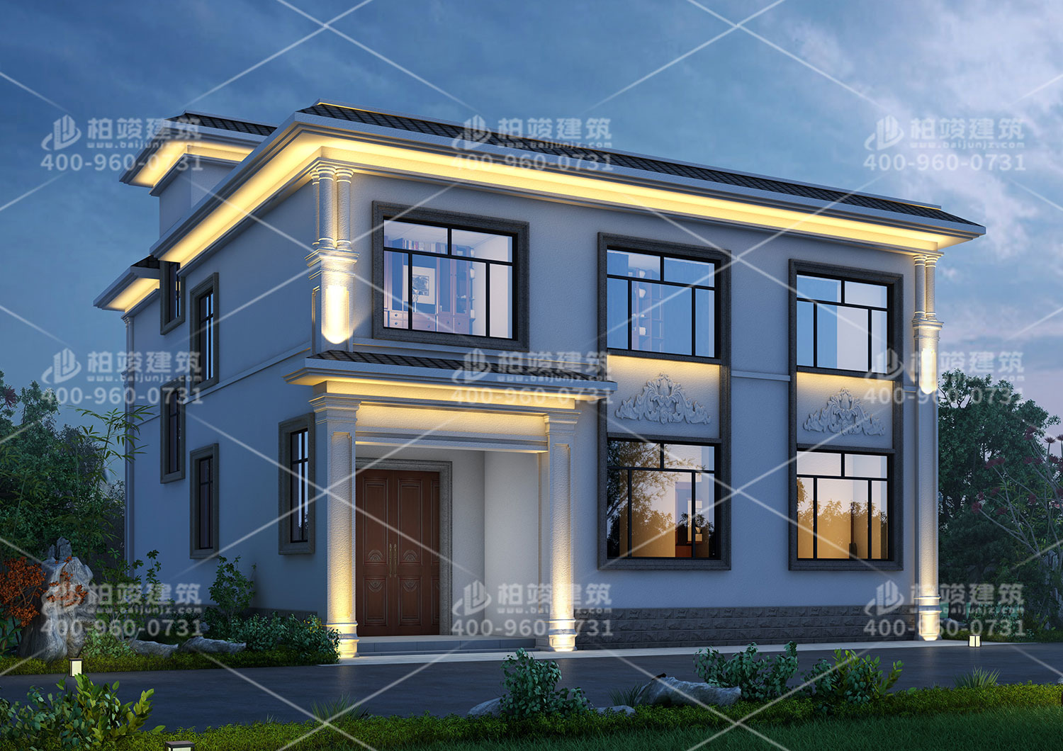 二層現(xiàn)代風格別墅，仿石瓷磚外觀美觀值得擁有。