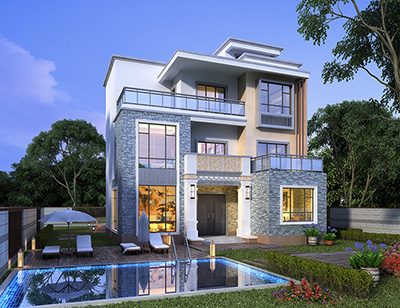 三層現(xiàn)代風格自建房屋。你值得擁有