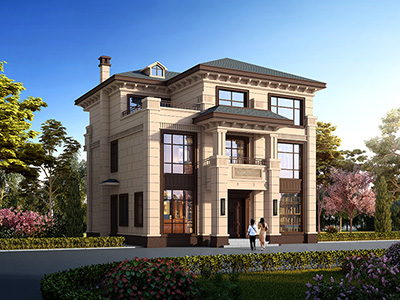 三層房屋設(shè)計(jì)圖，占地150平，帶老虎窗。