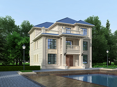 三層樓房設(shè)計圖，簡單大方的歐式風(fēng)格。