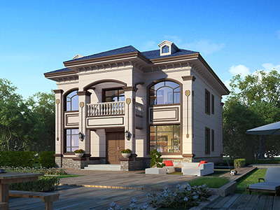 二層歐式風(fēng)格房屋設(shè)計圖，帶商鋪。