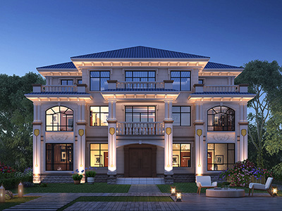 三層房屋設(shè)計圖，帶烤火房。