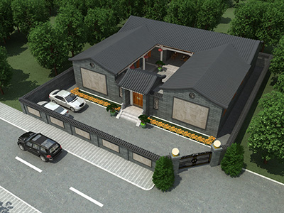 中式四合院房屋設(shè)計圖大全，帶內(nèi)外小院子。