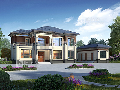 二層房屋設(shè)計圖，歐式風(fēng)格設(shè)計。