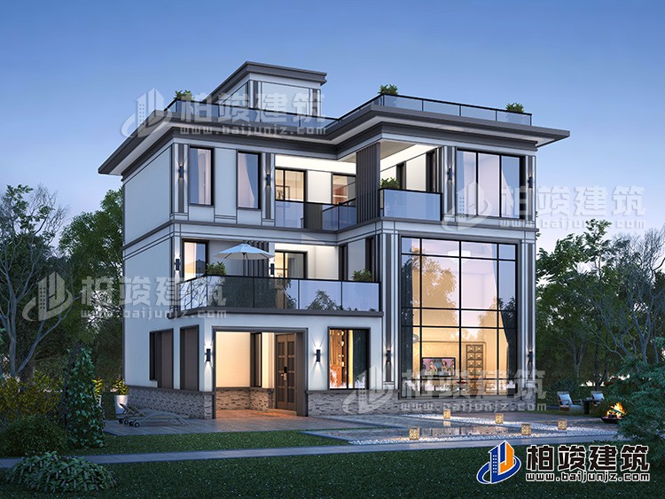 現(xiàn)代風(fēng)格三層別墅，帶露臺享受陽光浴。