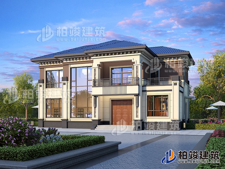 二層磚混結(jié)構(gòu)別墅設(shè)計圖，客廳挑空的別墅