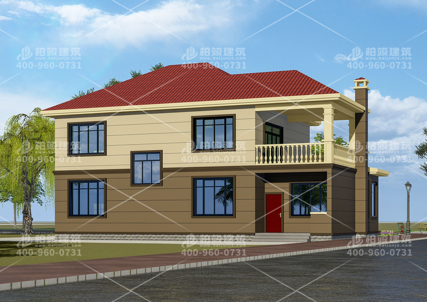 江蘇丁總定制二層歐式帶涼亭別墅設計