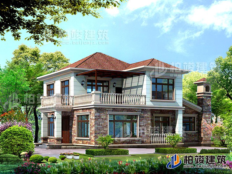 鄉(xiāng)村二層小別墅設計圖紙 造價30萬BZ204-簡歐風格