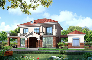 農(nóng)村30萬別墅款式二層自建房設(shè)計圖，外觀簡約大氣