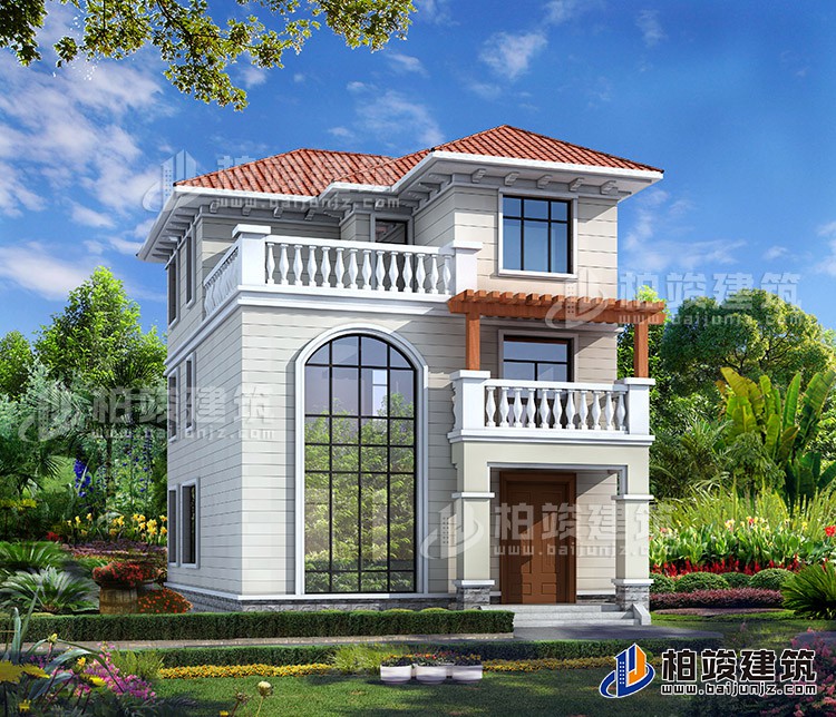 三層漂亮的小別墅圖_農(nóng)村三層框架結(jié)構(gòu)房屋設(shè)計圖紙BZ380-簡歐風格