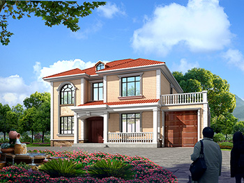 獨(dú)棟別墅設(shè)計(jì)圖帶車(chē)庫(kù) 造價(jià)25萬(wàn)BZ285-簡(jiǎn)歐風(fēng)格