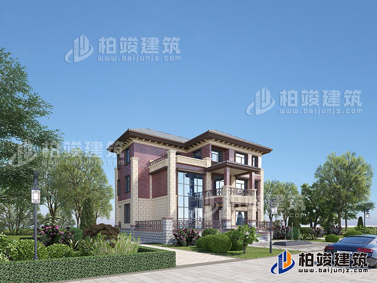 三層復式別墅設計方案圖，戶型合理、造價35萬BZ382-簡歐風格