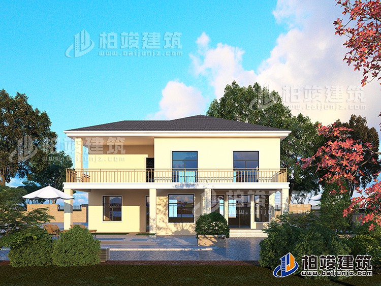 農(nóng)村二層自建房屋設(shè)計(jì)圖帶堂屋、車庫BZ292-現(xiàn)代風(fēng)格