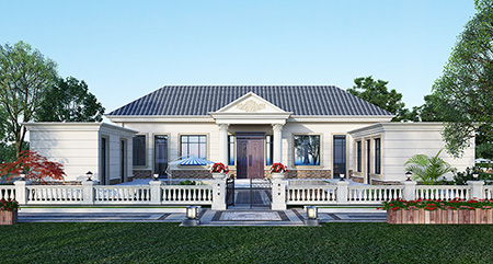 農(nóng)村蓋房設(shè)計(jì)大全一層房子的設(shè)計(jì)圖紙，帶漂亮的小院子