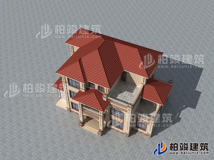 三層別墅設計圖紙及效果圖大全 歐式風格BZ3526-簡歐風格