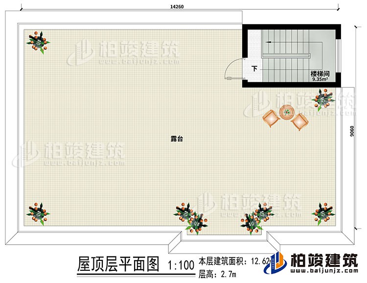 屋頂：樓梯間、露臺