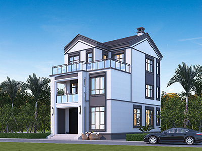 三層中式別墅外觀(guān)效果圖BZ3739-新古典風(fēng)格